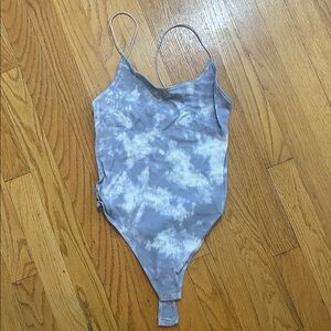 Aerie Gray Tie-Dye Bodysuit